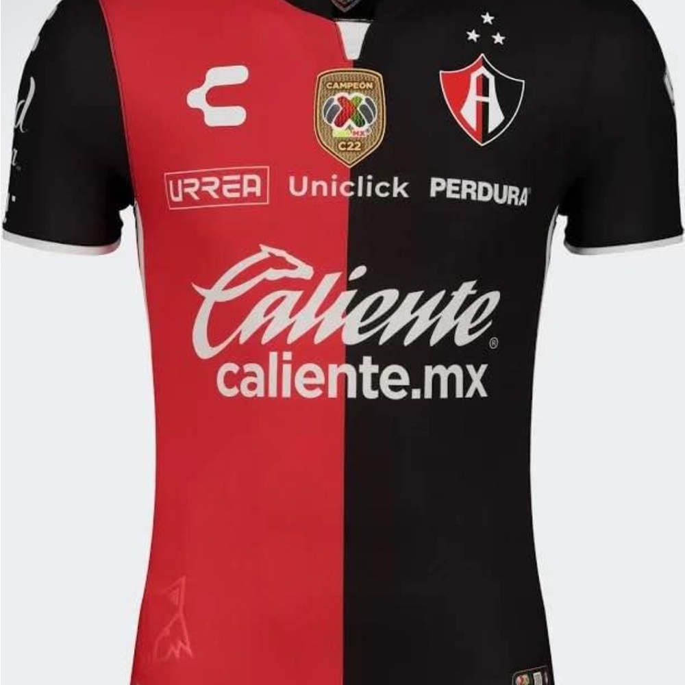 ATLAS charly Jersey championship 
Red and Black Soccer Jersey with Logos